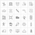 25 Universal Icons Pixel Perfect Symbols of delivery, money, bear, file, profile