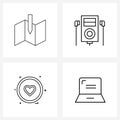 4 Universal Icons Pixel Perfect Symbols of design, user interface, idea, music, liked