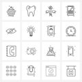16 Universal Icons Pixel Perfect Symbols of doc, paper, medical, clipboard, labour