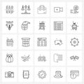 25 Universal Icons Pixel Perfect Symbols of home protection, video, briefcase, record, suit case