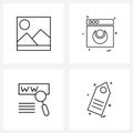4 Universal Icons Pixel Perfect Symbols of image, web, web, internet, world