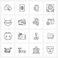 16 Universal Icons Pixel Perfect Symbols of noodles, Chinese, locked, strategy, business plan