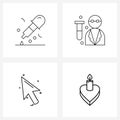4 Universal Icons Pixel Perfect Symbols of pipette, direction, professor, biology