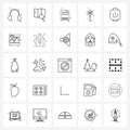 25 Universal Icons Pixel Perfect Symbols of power, arrows, search, direction, files