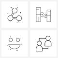 4 Universal Icons Pixel Perfect Symbols of share, emoji, interface, lunar, emotions