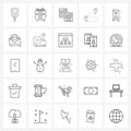 25 Universal Icons Pixel Perfect Symbols of speaker, route, gift box, map, coordinate