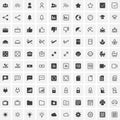 100 Universal Icons For Web and Mobile Royalty Free Stock Photo