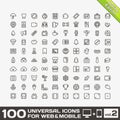 100 Universal Icons For Web and Mobile volume 2 Royalty Free Stock Photo