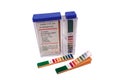 Universal indicator, the pH indicator and Closeup of a box of pH indicator test strips Royalty Free Stock Photo