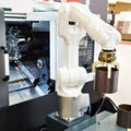Robotic arm and cnc lathe machine