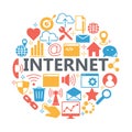 Universal internet icon to use in web and mobile UI, set of basi