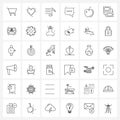 36 Universal Line Icon Pixel Perfect Symbols of apple, chat, favorite, chat, sound