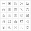 25 Universal Line Icons for Web and Mobile chess, pc, wife, network, computer