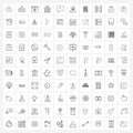 100 Universal Line Icons for Web and Mobile email, school, identity, elementary, leaf
