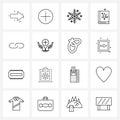 16 Universal Line Icons for Web and Mobile link, winters, Christmas, tree, books Royalty Free Stock Photo