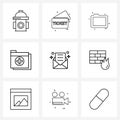 9 Universal Line Icons for Web and Mobile message, text, ui s, shopping, hospital