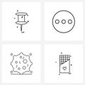 4 Universal Line Icons for Web and Mobile paper pin, health, stationary item, message, medical