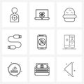 9 Universal Line Icons for Web and Mobile wife, no wife, test, data cable, usb cable