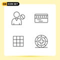 Pictogram Set of 4 Simple Filledline Flat Colors of avatar, ui, people, transport, disease