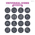 Universal linear icons set. Thin outline signs Royalty Free Stock Photo