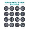 Universal linear icons set. Thin outline signs