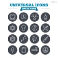 Universal linear icons set. Thin outline signs