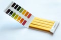 Universal litmus pH test with color scale Royalty Free Stock Photo
