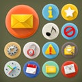 Universal, long shadow icons