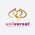 Universal Lovers and Heart Foundation Logo Royalty Free Stock Photo