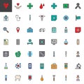 Universal medical elements filled outline icons set