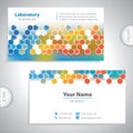 Universal orange-blue laboratory business card.