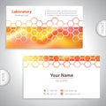 Universal orange-red laboratory business card.