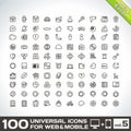 100 Universal Outline Icons For Web and Mobile volume 5