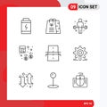 9 Universal Outline Signs Symbols of construction, finance, exercise, calculator, audit