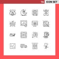 16 Universal Outlines Set for Web and Mobile Applications hours, user, aid, management, box