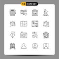 16 Universal Outlines Set for Web and Mobile Applications location, childhood, water, child, baby