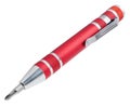 Universal screwdriver with a set of interchangeable bits in a convenient holder Royalty Free Stock Photo