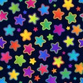 Universal Seamless Pattern of Colorful Rainbow Stars on Dark Backdrop for Celebratory Packaging, Pack Paper, Wrapping Paper Royalty Free Stock Photo