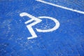 Universal Sign for Handicap Parking Spot. wheelchair with information sign on floor background for disable