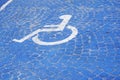 Universal Sign for Handicap Parking Spot. wheelchair with information sign on floor background for disable