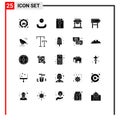 25 Universal Solid Glyph Signs Symbols of location, direction, bible, chinese, bridge