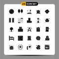 25 Universal Solid Glyph Signs Symbols of network, cloud, control, cloudy, home
