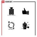Stock Vector Icon Pack of 4 Line Signs and Symbols for bag, yes, like, hand, currency Royalty Free Stock Photo