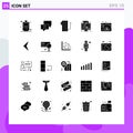 25 Universal Solid Glyphs Set for Web and Mobile Applications browser, chart, appliances, monitor, dashboard