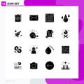 16 Universal Solid Glyphs Set for Web and Mobile Applications coding, education, chat, learning, diploma