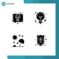 4 Universal Solid Glyphs Set for Web and Mobile Applications conversation, parasol, talk, light, summer