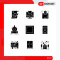 9 Universal Solid Glyphs Set for Web and Mobile Applications layout, download, delivery, dlc, addition