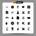 25 Universal Solid Glyphs Set for Web and Mobile Applications page, basic, filter, coffee, cup
