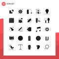 25 Universal Solid Glyphs Set for Web and Mobile Applications recruitment, people, public, human, vacation