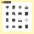 16 Universal Solid Glyphs Set for Web and Mobile Applications report, page, china, love, delivery